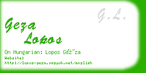 geza lopos business card